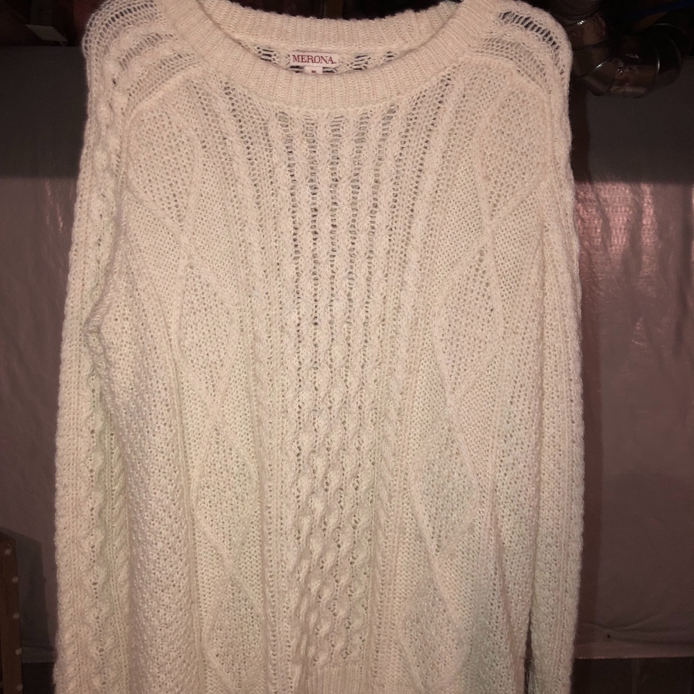 Off-white cable knit sweater